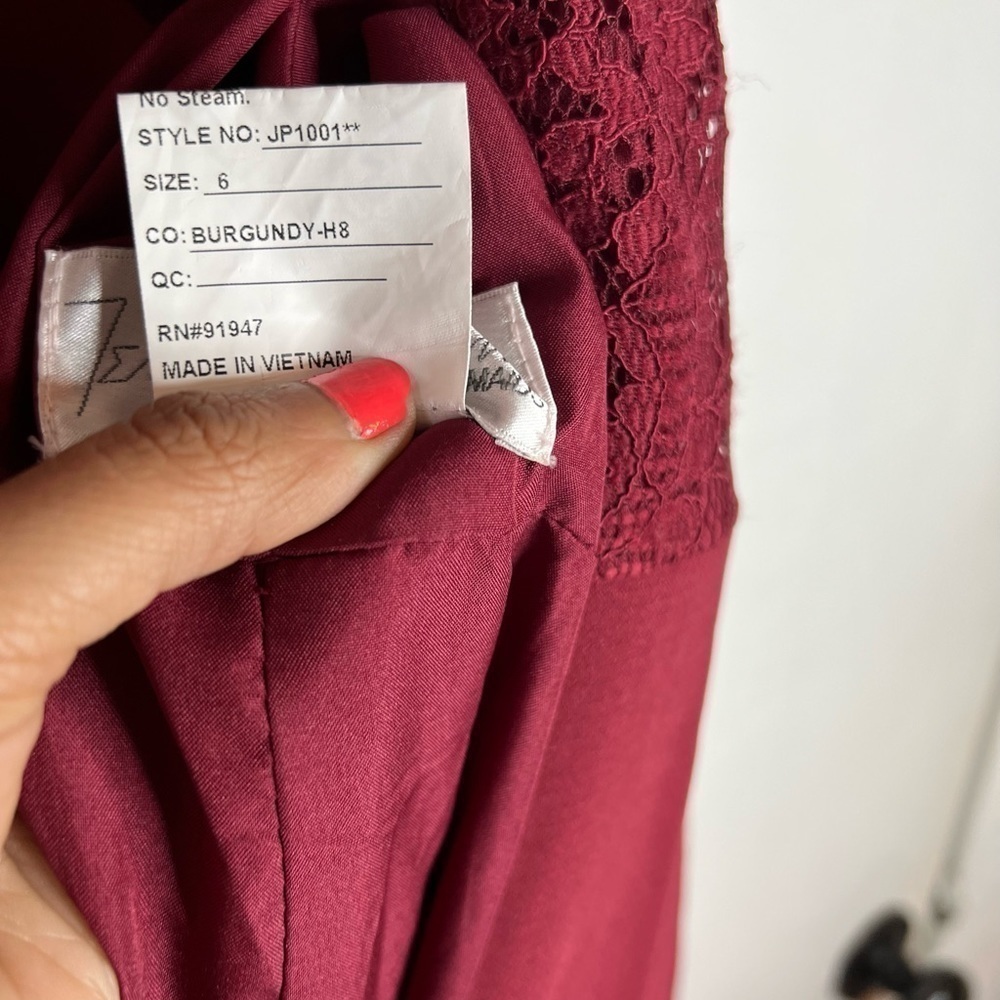 Jenny Packham Bridesmaid Dress JP1001 Burgundy - Picture 6 of 10